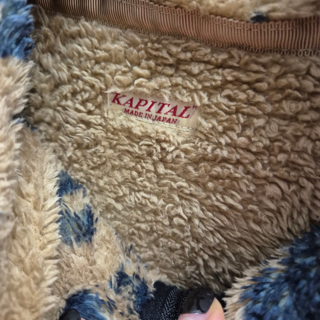 캐피탈 다마스크 패턴 플리스 집 블루종 베이지 상품이미지4