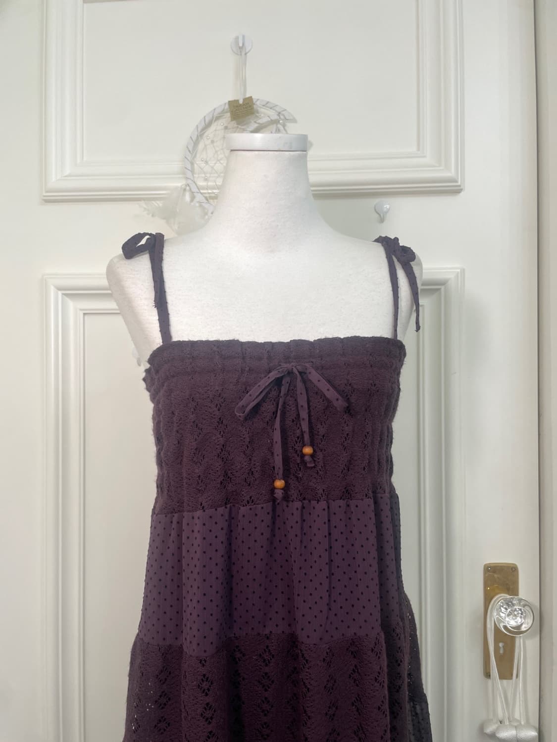 purple lace dot bow banding opc&skirt 상품이미지5