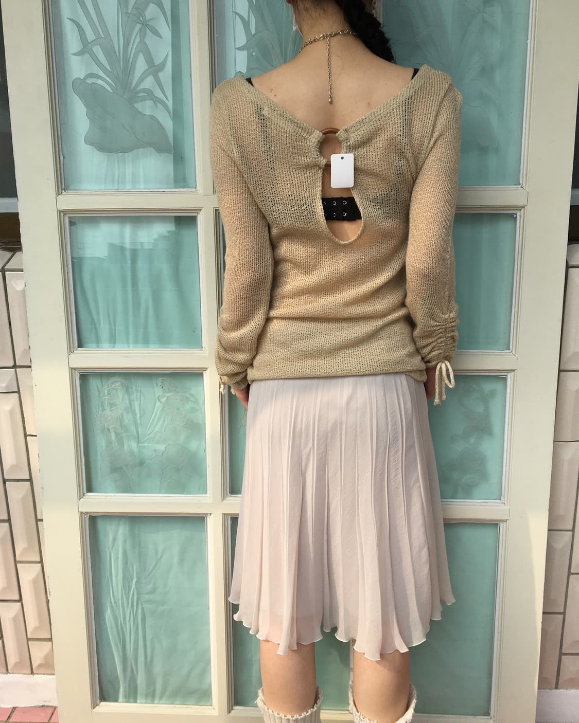 Back o ring point shirring knit 상품이미지8