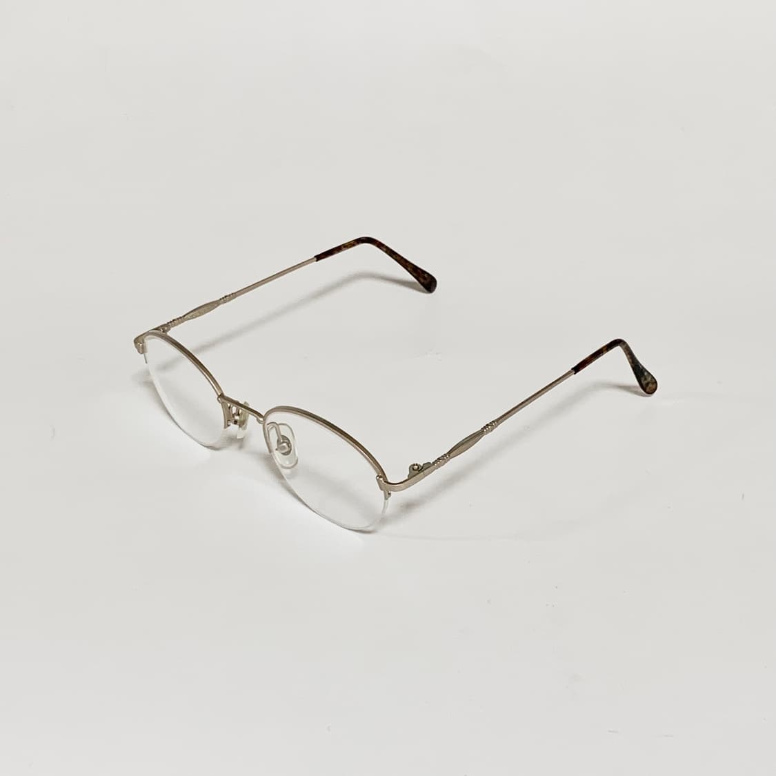 916 골드 하금테 안경 라운드 메탈 브로우라인 90년대 데드스탁  상품이미지3