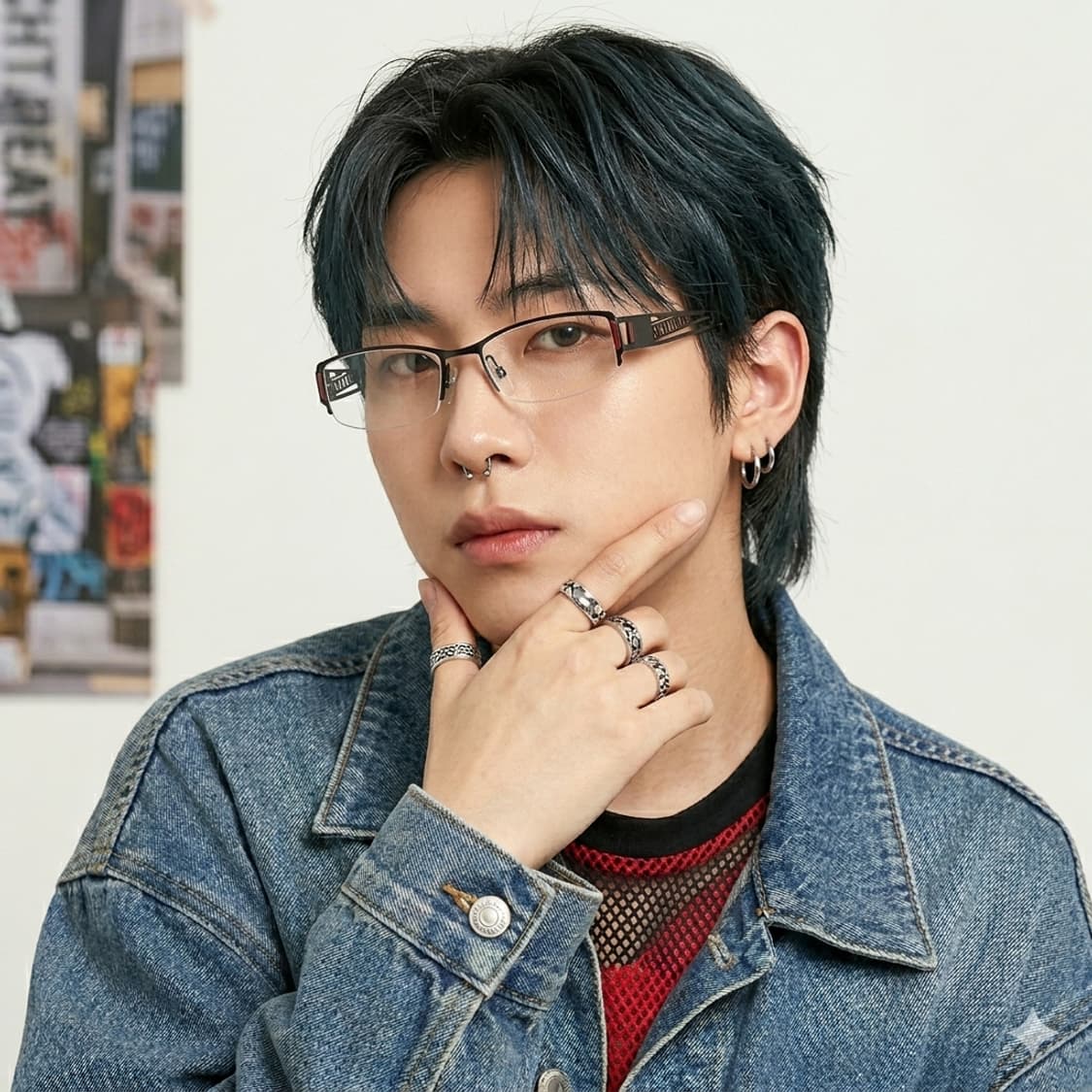 데드스탁 긱시크 레트로사각 반무테 안경테 661 상품이미지1