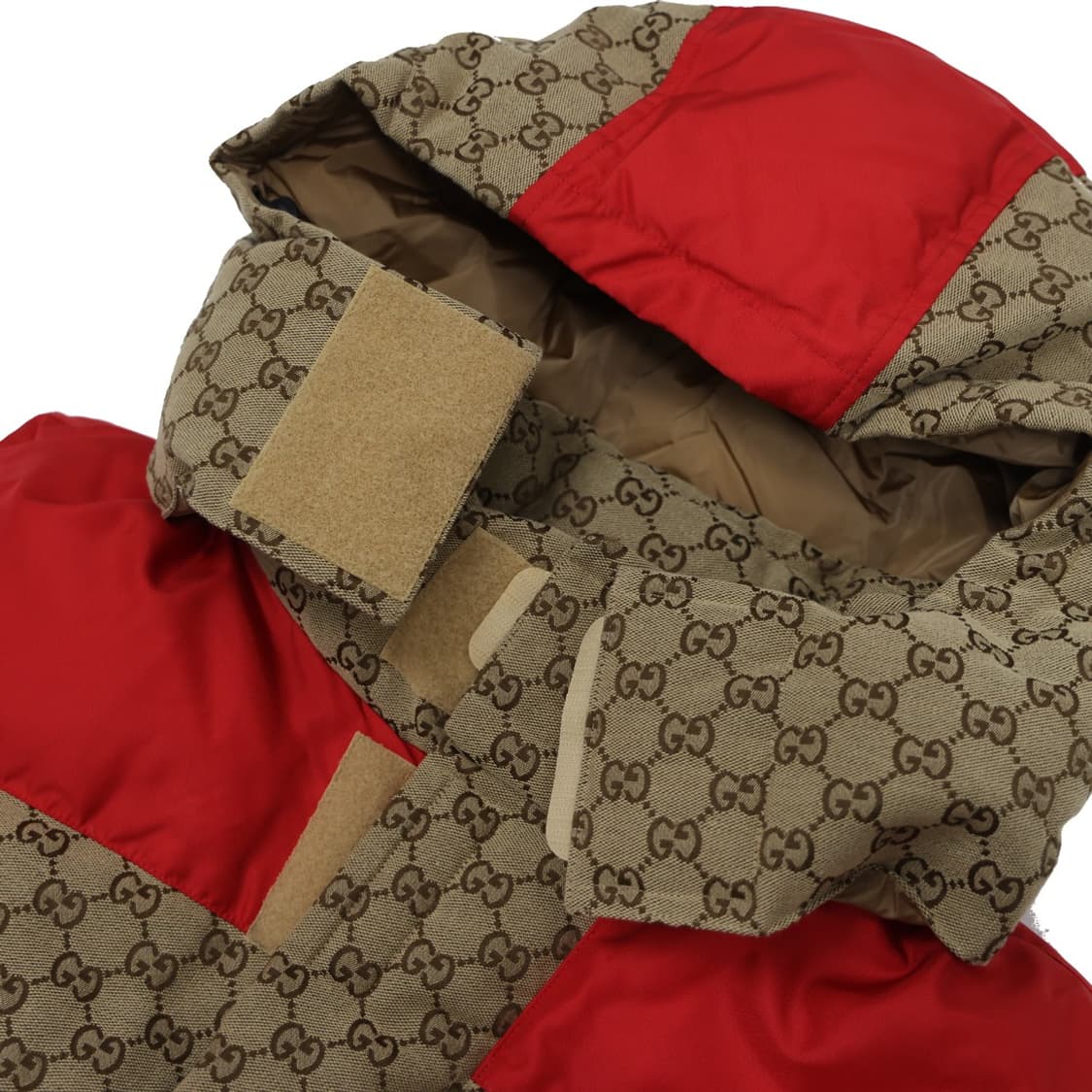구찌 756931 자카드 후드 다운 베스트 카멜 에보니 상품이미지3