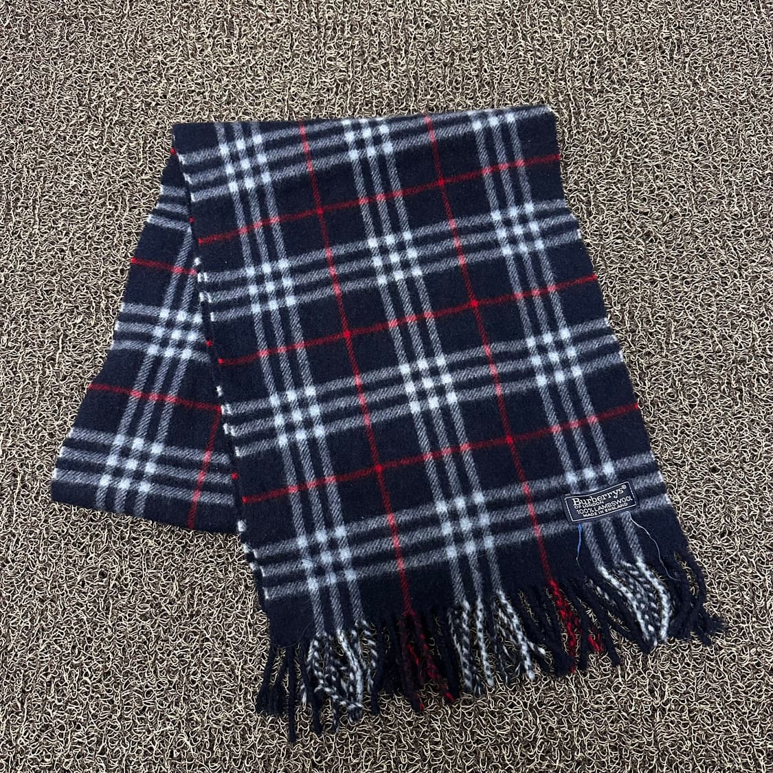 버버리 램스울 체크 머플러 목도리 네이비 상품이미지1