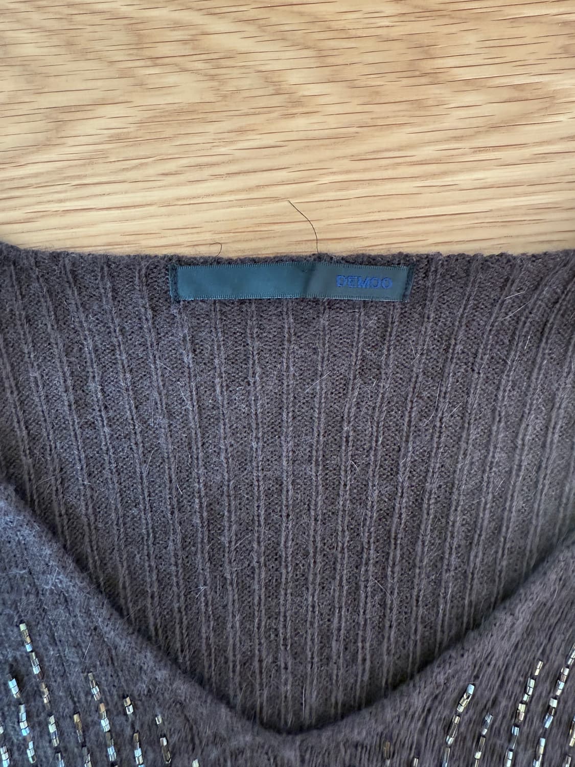 데무(DEMOO) 울&앙골라 블렌드 니트 슬리브 상품이미지7