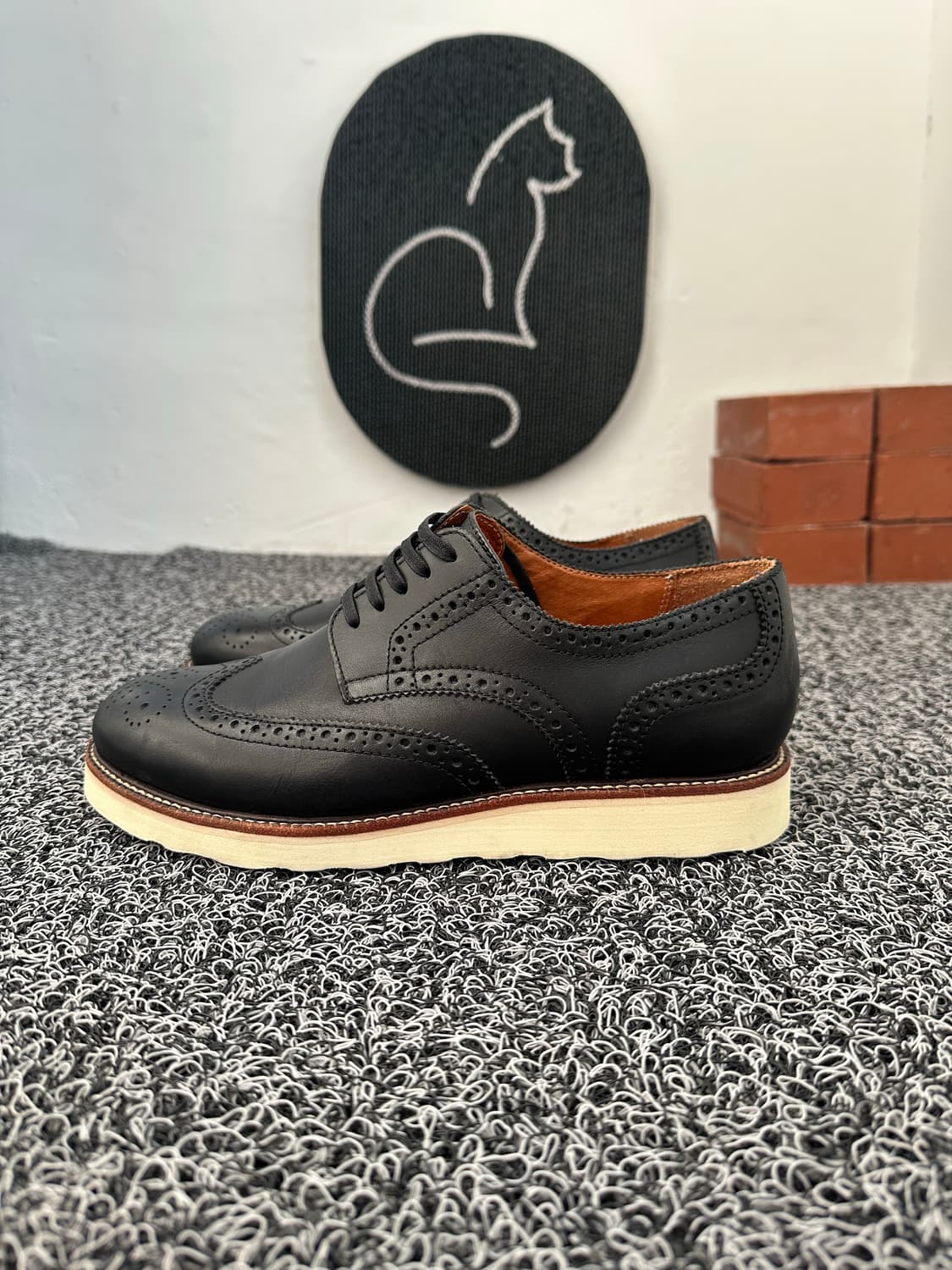 HACKINS 남성 블랙 윙팁 슈즈 260mm 상품이미지3