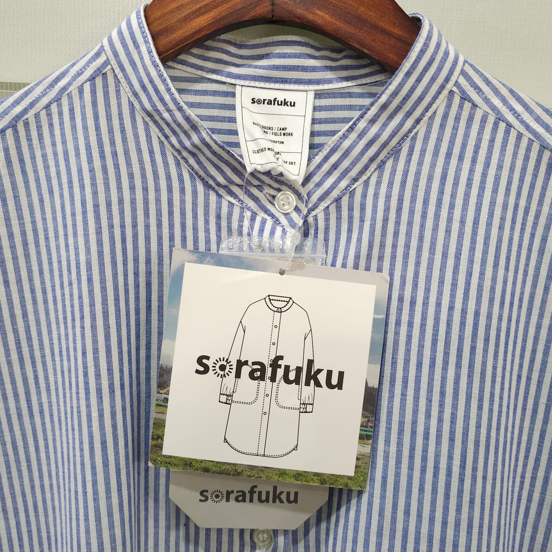 미사용품 일본 sorafuku 스트라이프 롱셔츠- 우먼S 상품이미지7