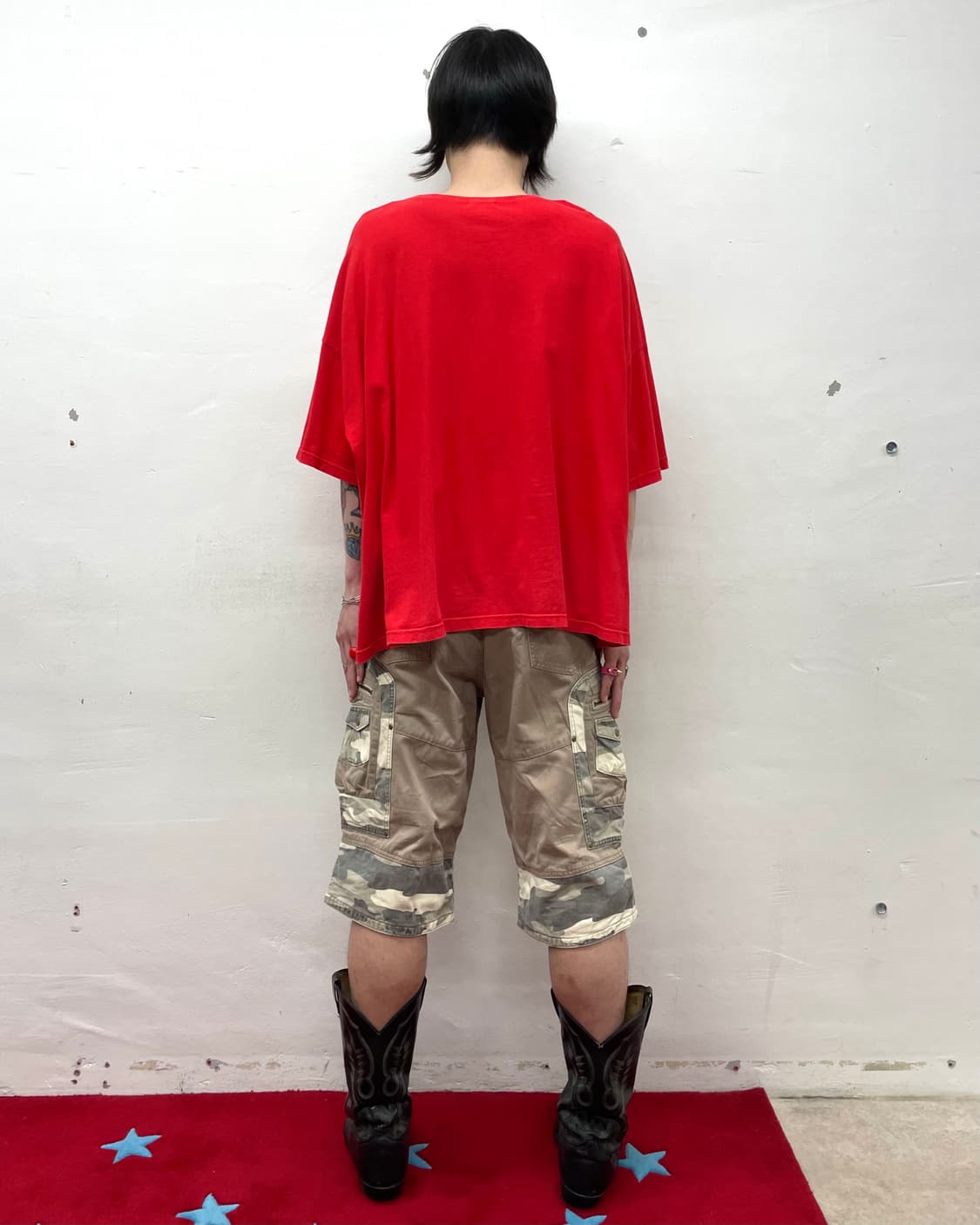 Big Skeleton Missake Loose Red T-shirt 상품이미지4