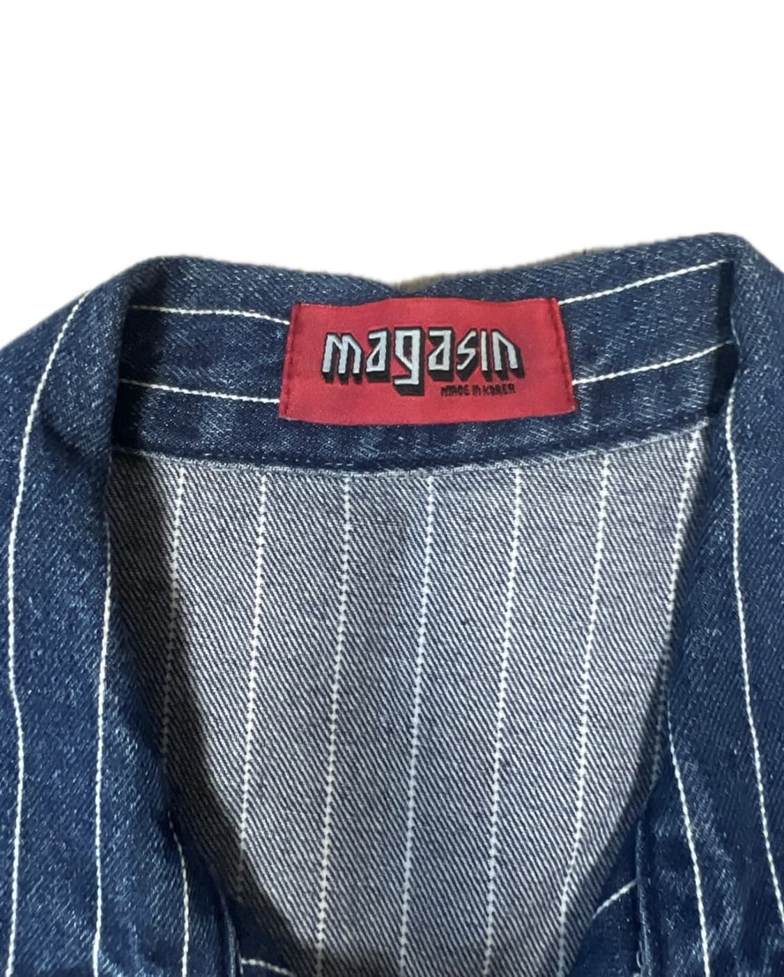 빈티지 스트라이프 데님 반팔셔츠 상품이미지3