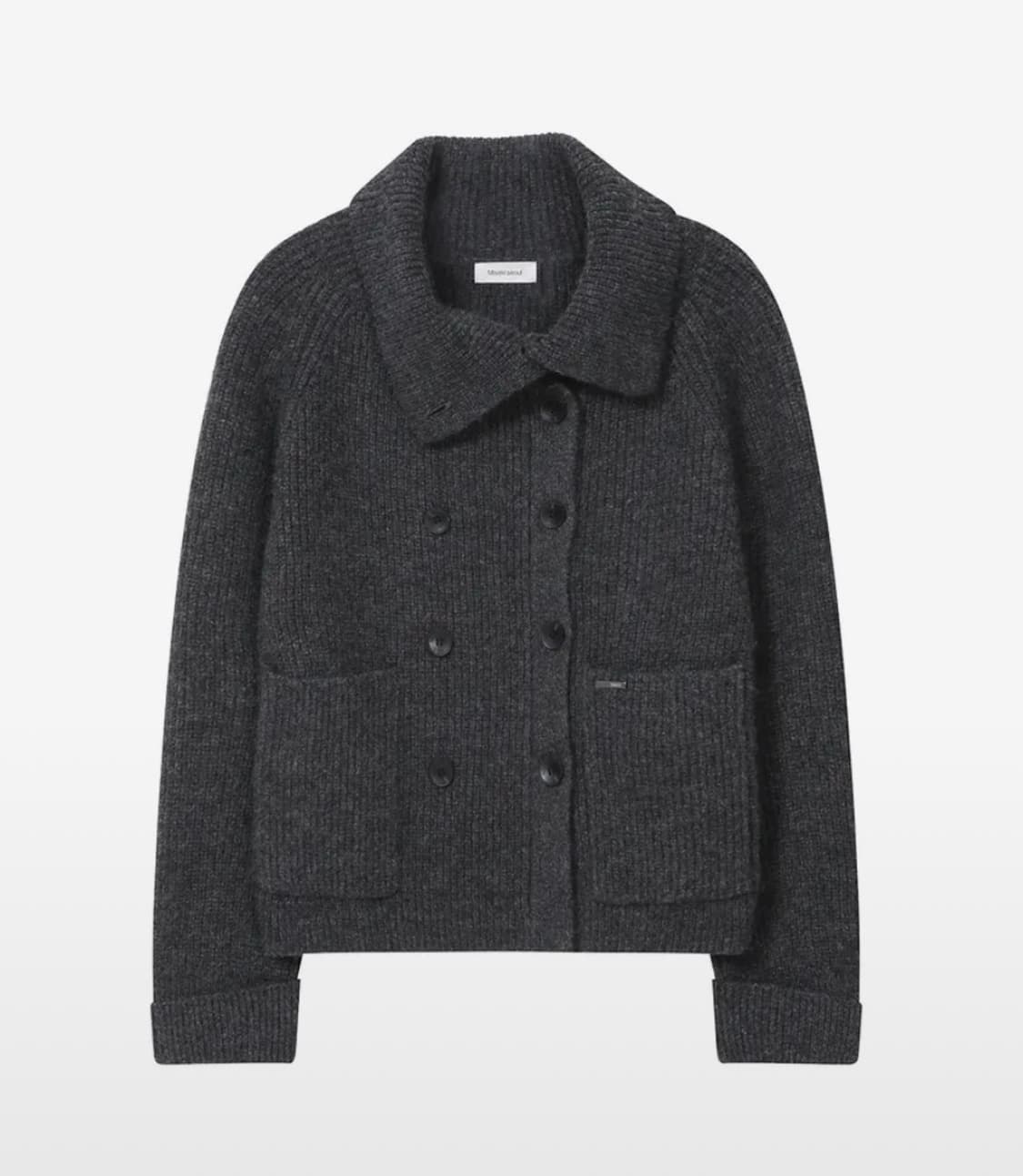 미세키서울 더블 버튼 볼드 니트 차콜 상품이미지1