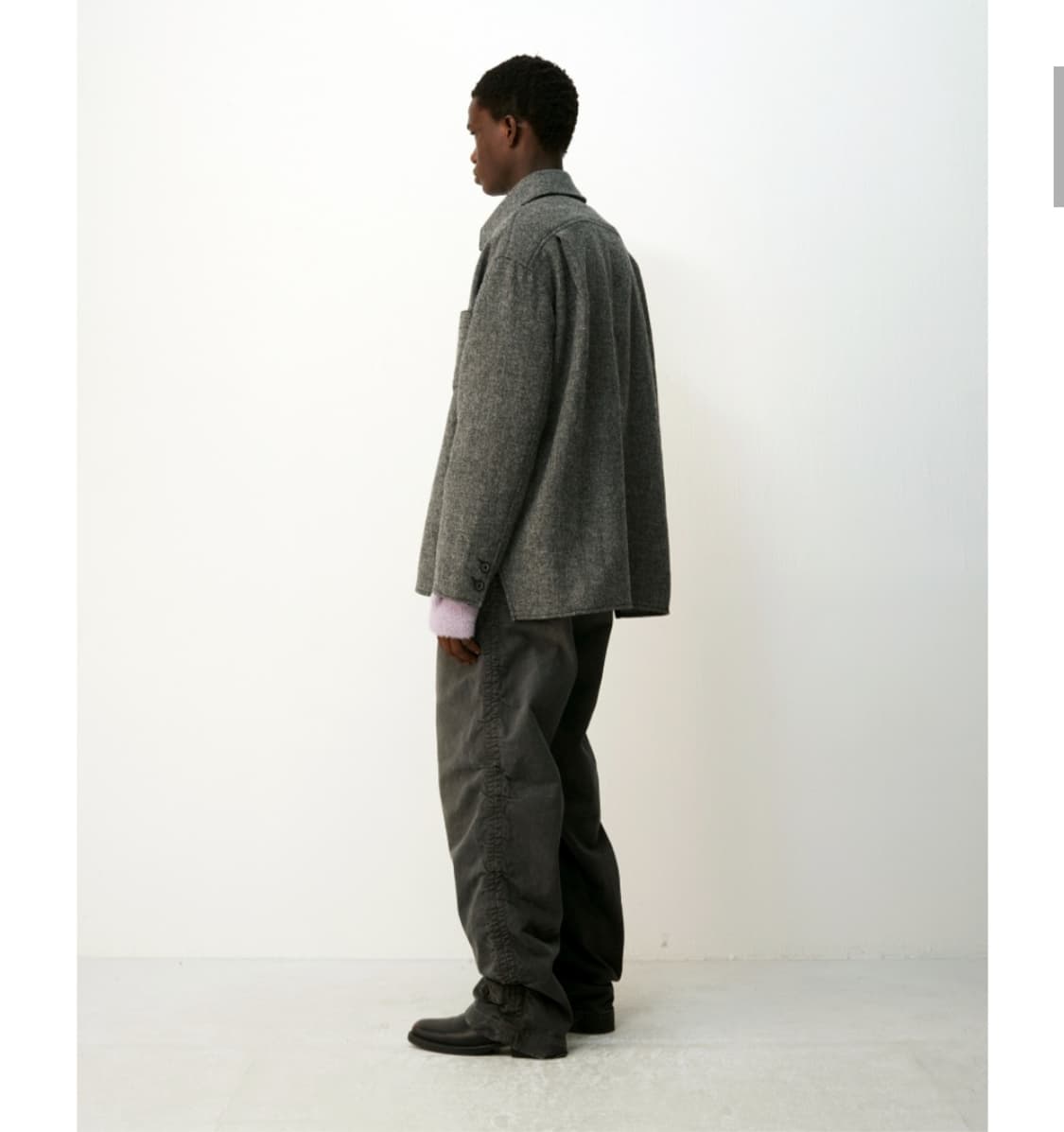 (새상품)쿠어 해리스트위드 오버핏 셔켓 L 상품이미지4