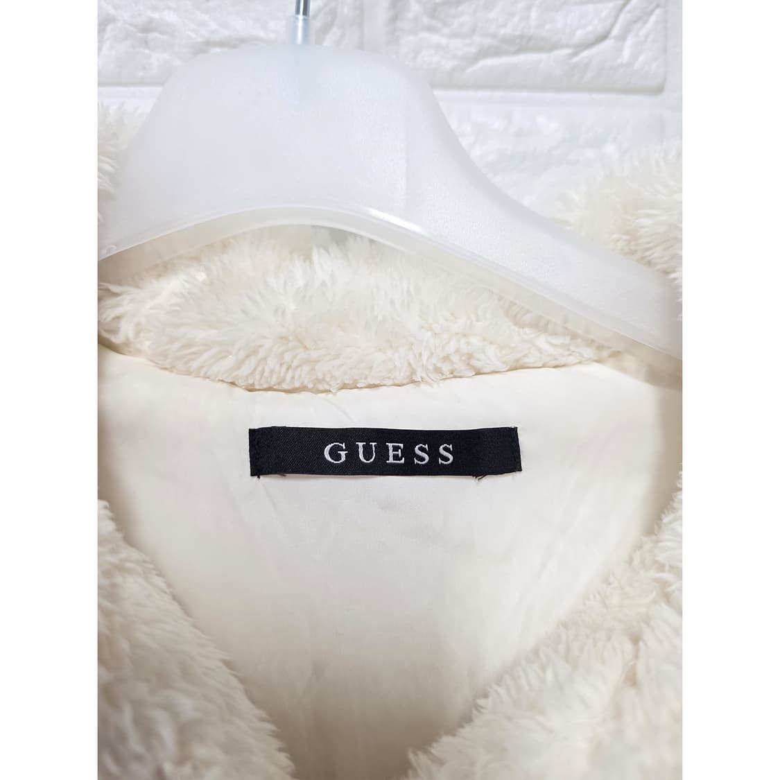 택포) 22s 게스 GUESS 후리스 후드 S 아이보리 상품이미지2