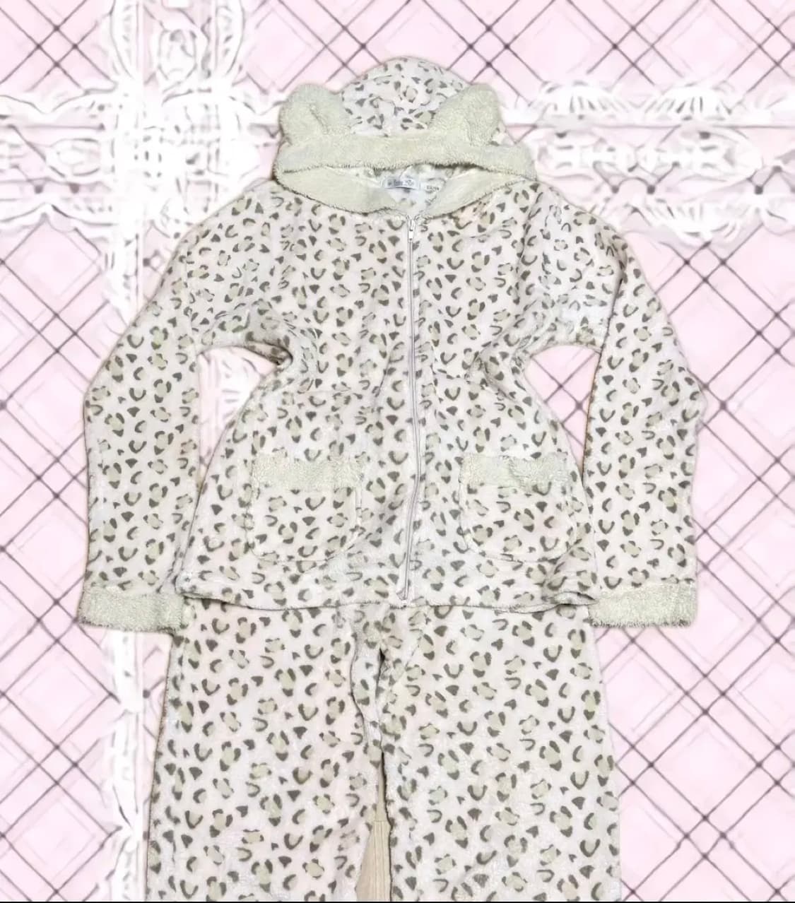 슈가돌 레오파드 레이스 갸루 네코미미 홈웨어 잠옷 세트 상품이미지2