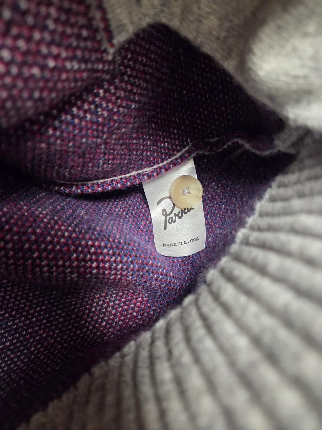 Parra 자동차 패턴 니트 가디건 L 상품이미지4