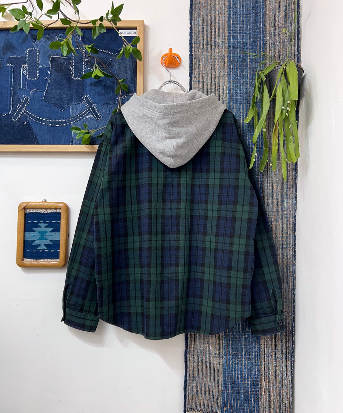 Monkey time   Black Watch Hooded shirt  상품이미지2