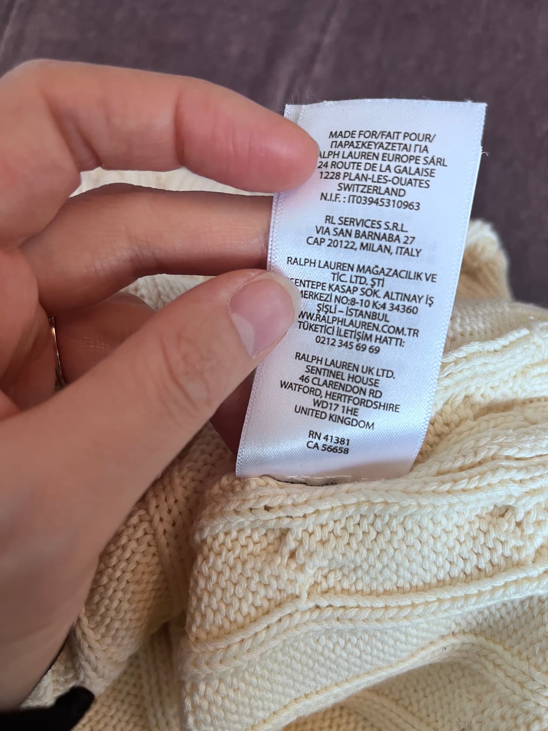 폴로랄프로렌 여성 케이블라운드니트 XS사이즈 상품이미지9