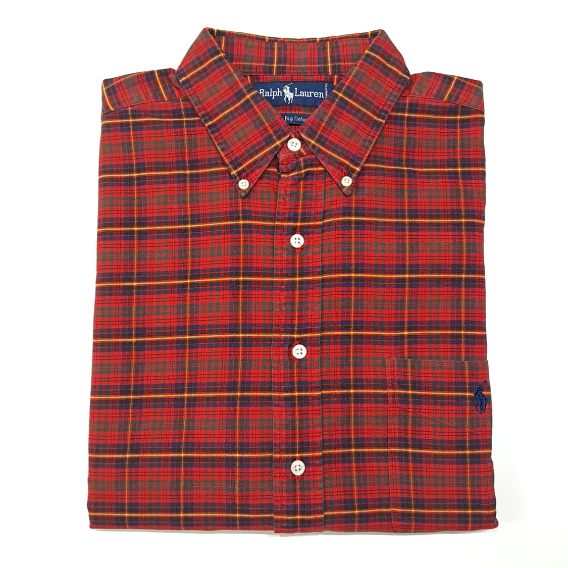 CL701 L 폴로 90s 빅옥스포드 레드 타탄체크 빅셔츠 남방 상품이미지8