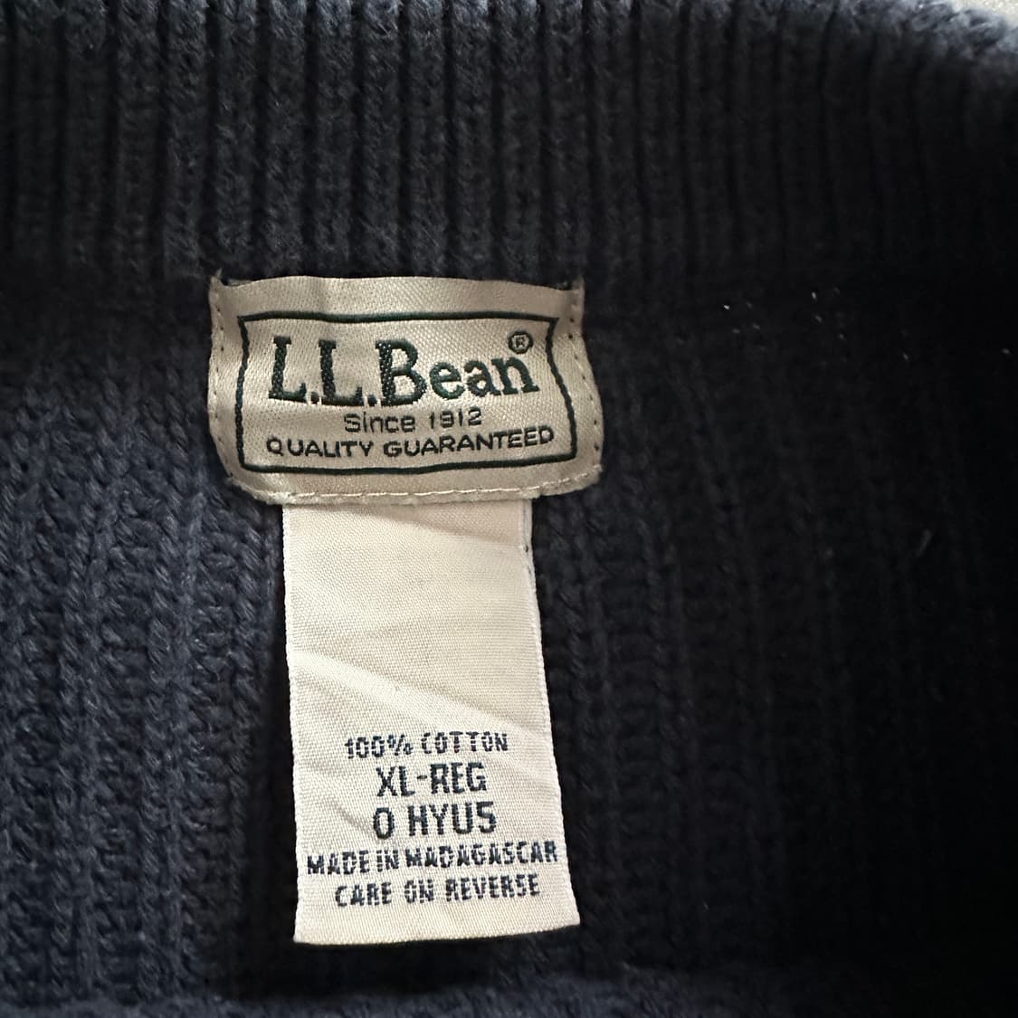 엘엘빈 빈티지 코튼 니트 XL (네이비 배색) 상품이미지4