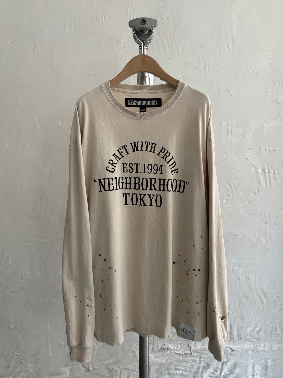 NEIGHBORHOOD 네이버후드 베이지 레터링 그런지 맨투맨  상품이미지4