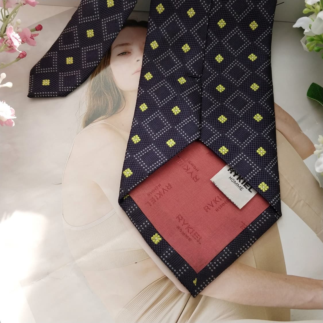 소니아 리키엘 실크 미니 지오메트릭 넥타이 10cm A+등급 K1598
 상품이미지6