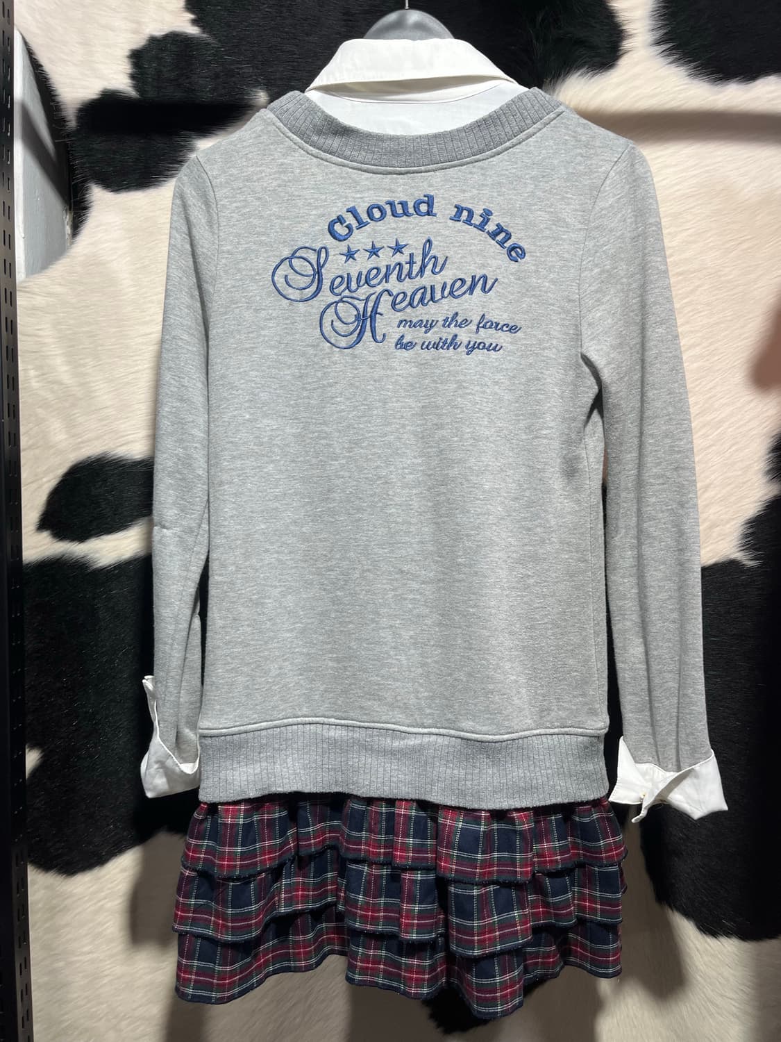 레이어드 셔츠 가디건 원피스 상품이미지6