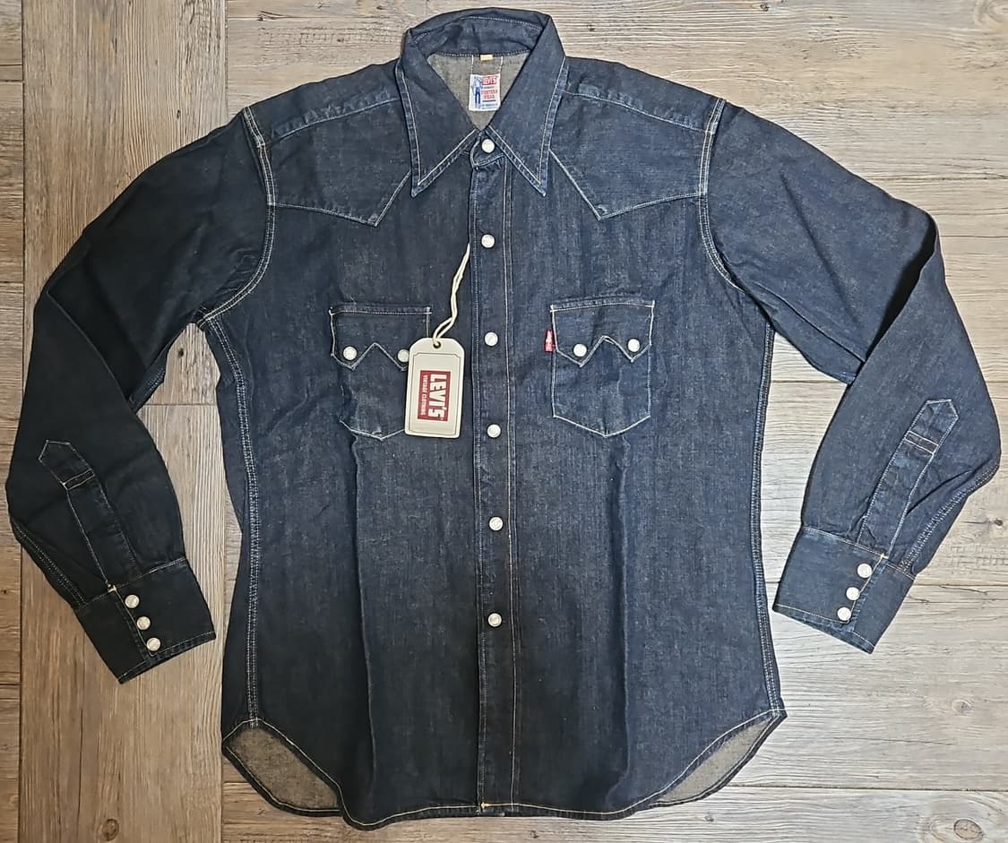 리바이스 LVC 1955 쏘우투스 데님 셔츠 러프 린스 S 상품이미지1