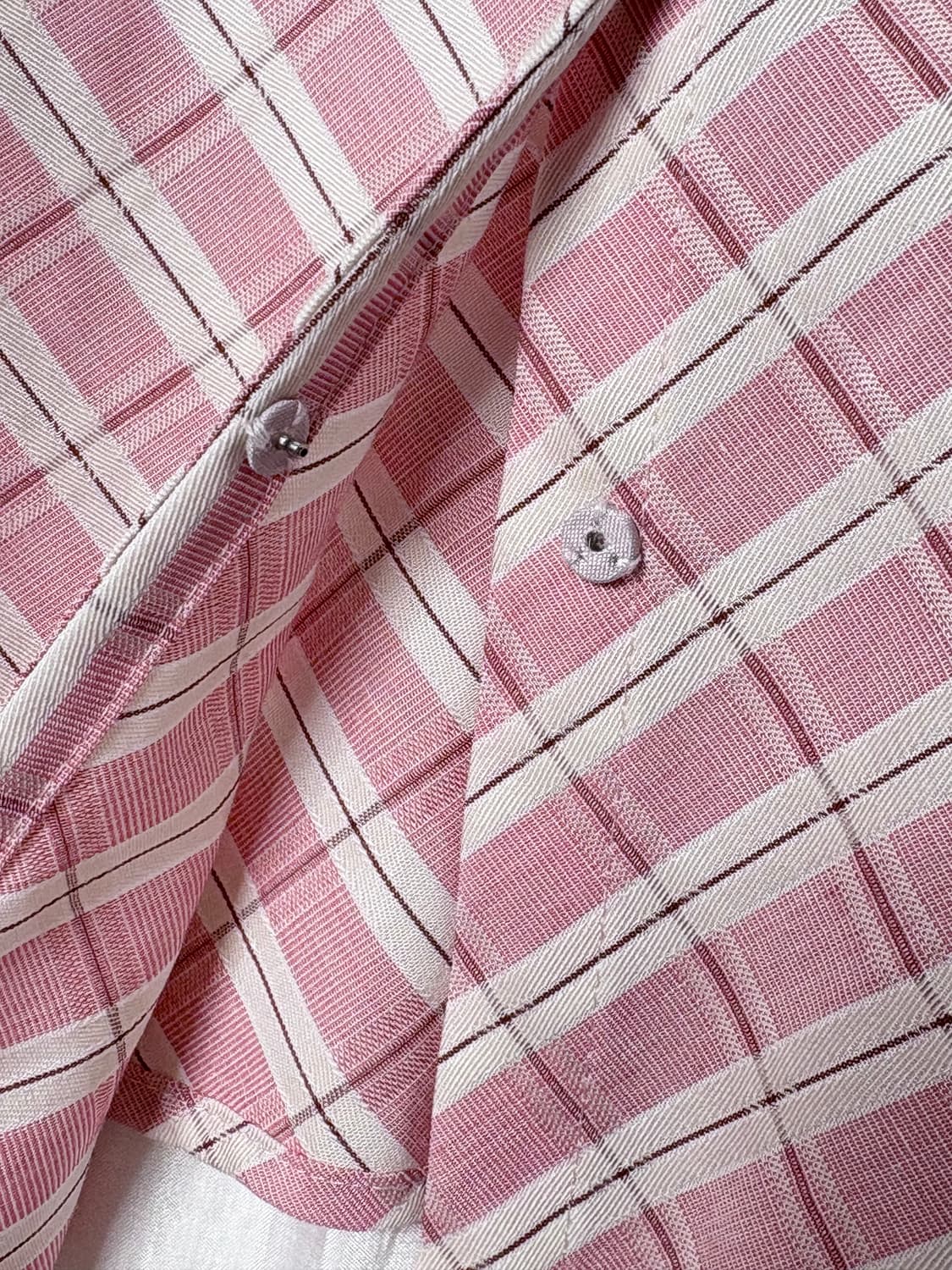 🎀 Rose Check Button Blouse 상품이미지4
