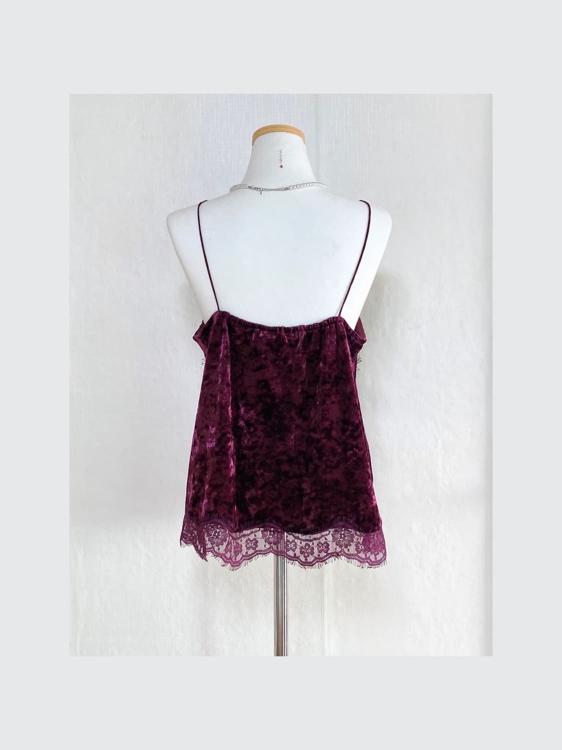 Violet Velvet Lace Slip Top 상품이미지2
