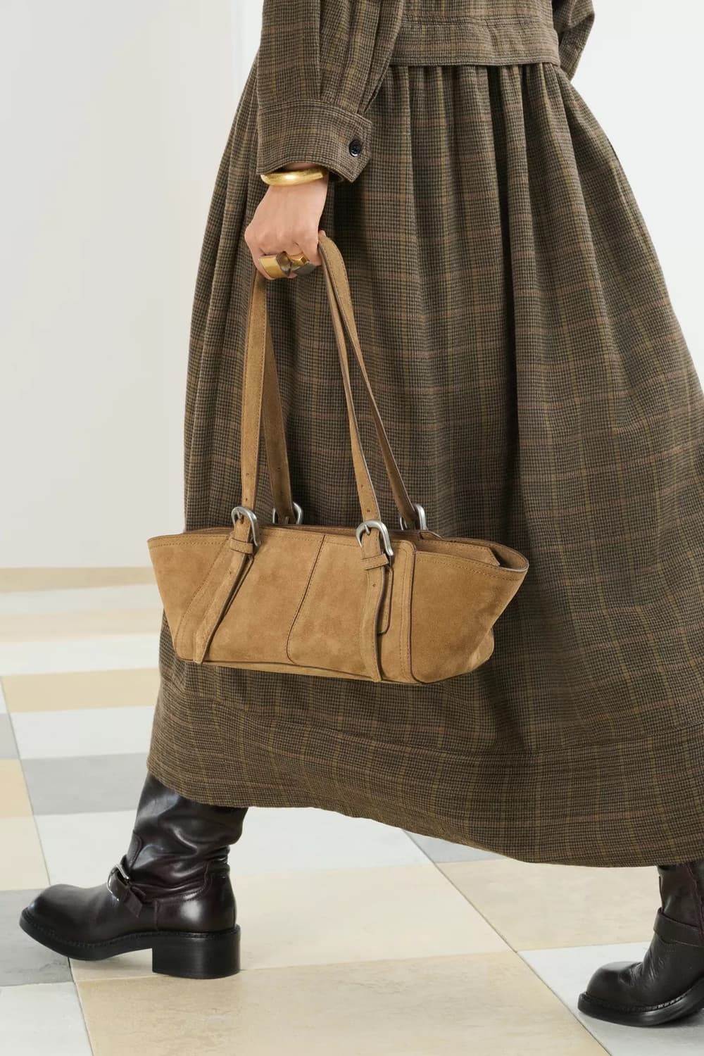 자라 스웨이드 레더 숄더 백 상품이미지1