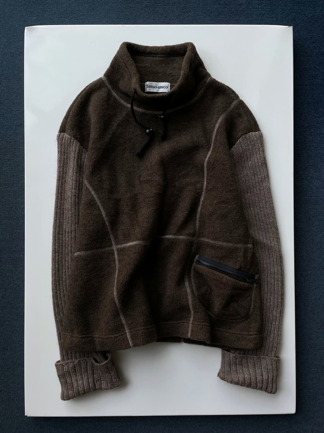 Stand collar knit sleeve pullo 상품이미지6