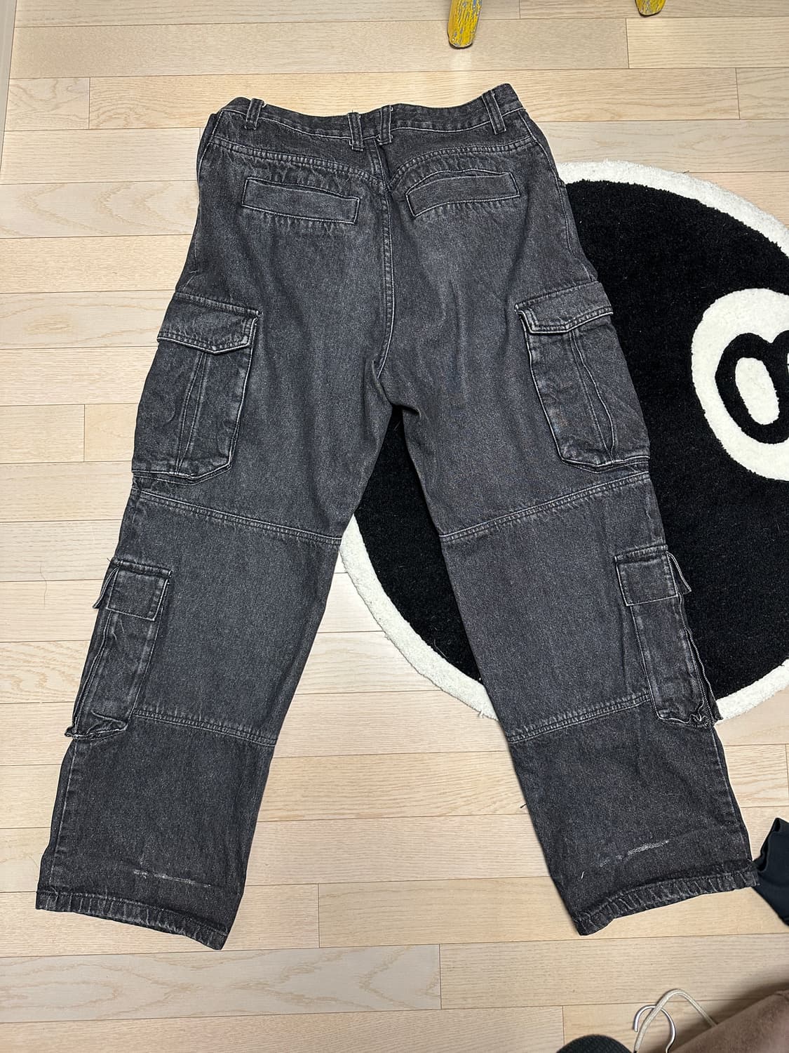 밀로 아카이브 블랙 카고 와이드 데님 팬츠 m 상품이미지2