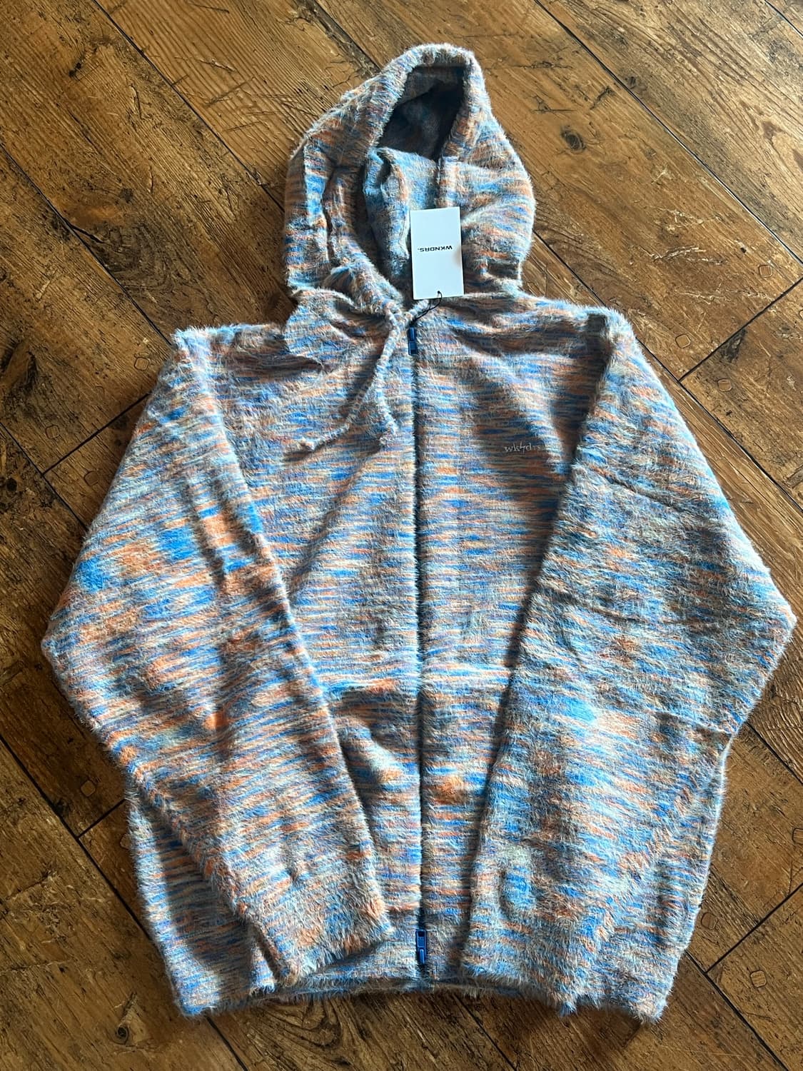 위캔더스 멀티 스트라이프 헤어리 집업 오렌지 XL 상품이미지4