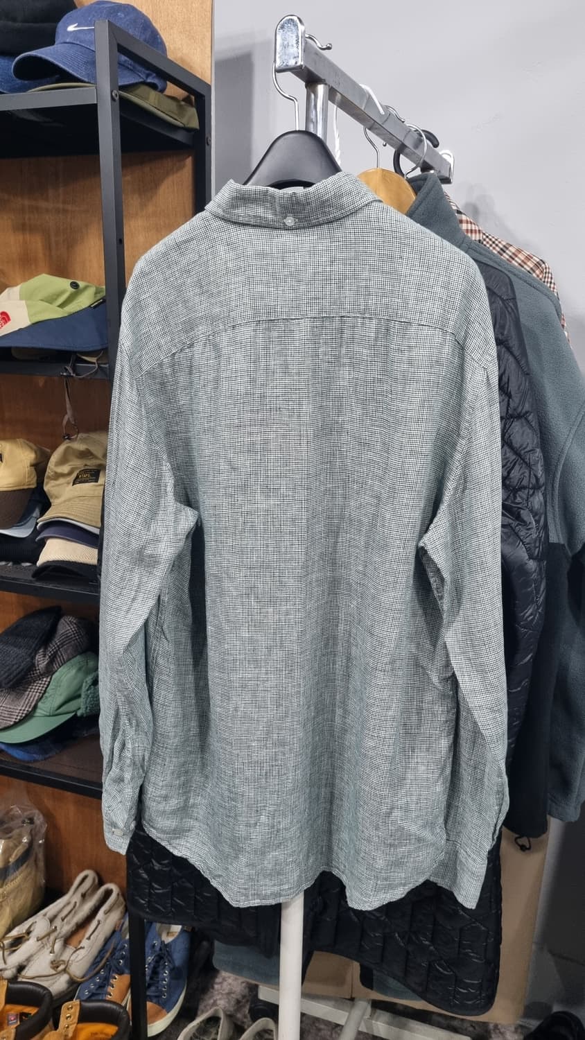 LACOSTE (라코스테) 100% 리넨 여름 체크셔츠 100사이즈 상품이미지4