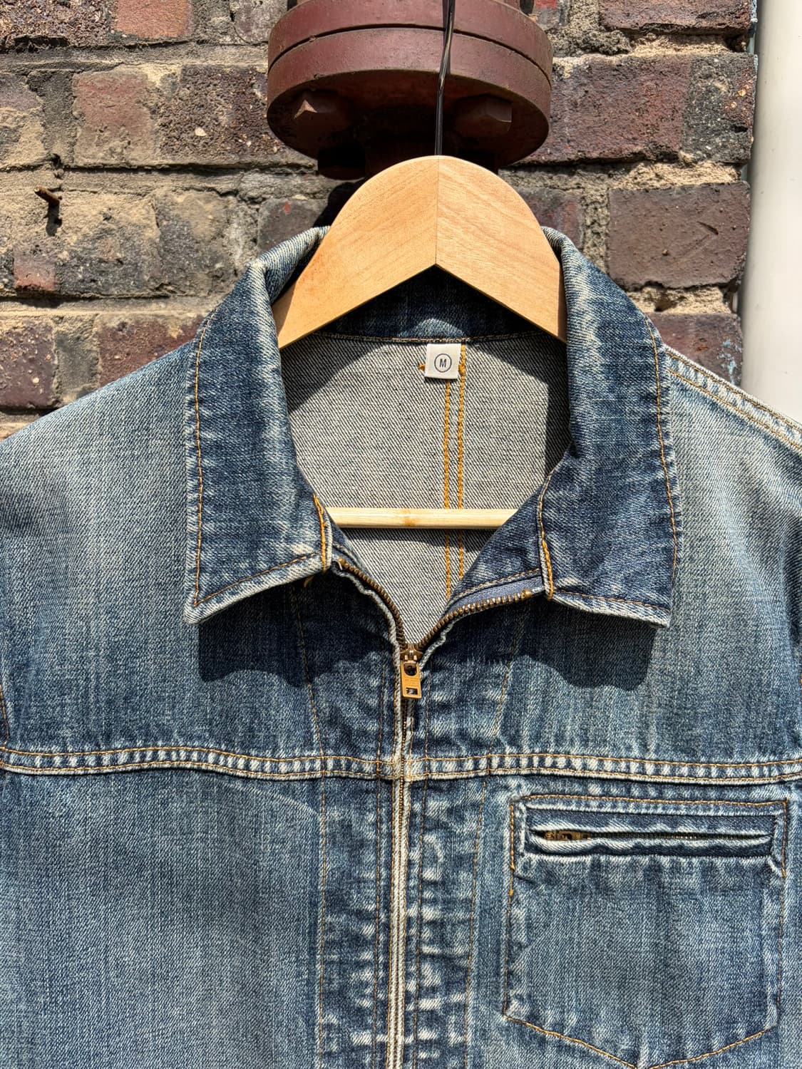 Old Uniqlo 데님 집업 워크 자켓 상품이미지4