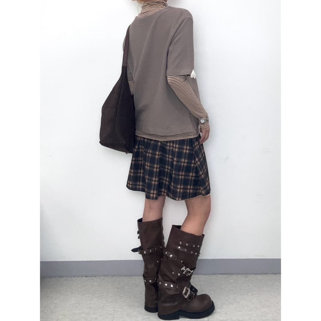 빈티지 리버시블 체크 스커트 상품이미지3