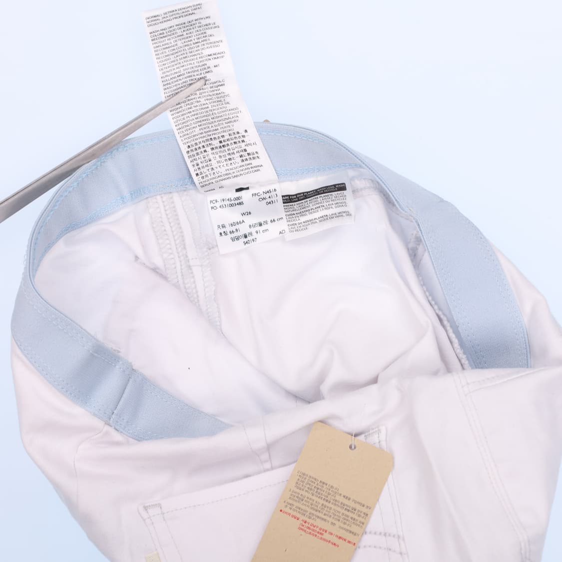 [W26] 새상품 리바이스 화이트 면바지 0114J 상품이미지6