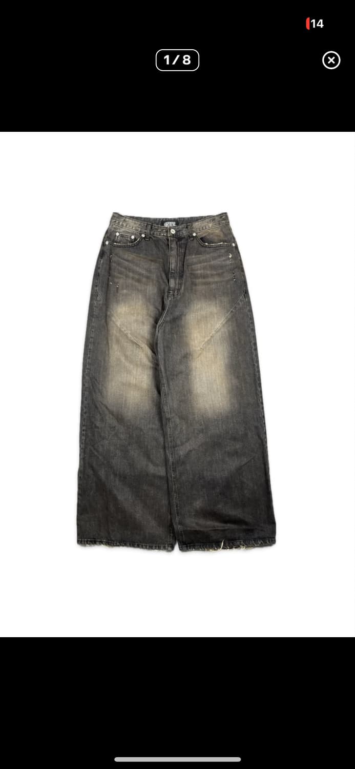 선데이오프클럽 디스트로이드 블랙 데님 상품이미지1