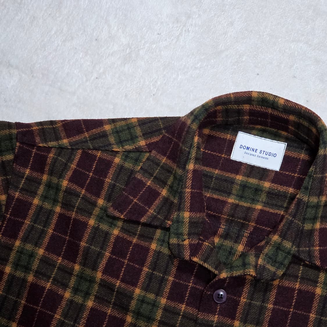 빈티지 버건디 그린 오버핏 체크 셔츠 상품이미지2