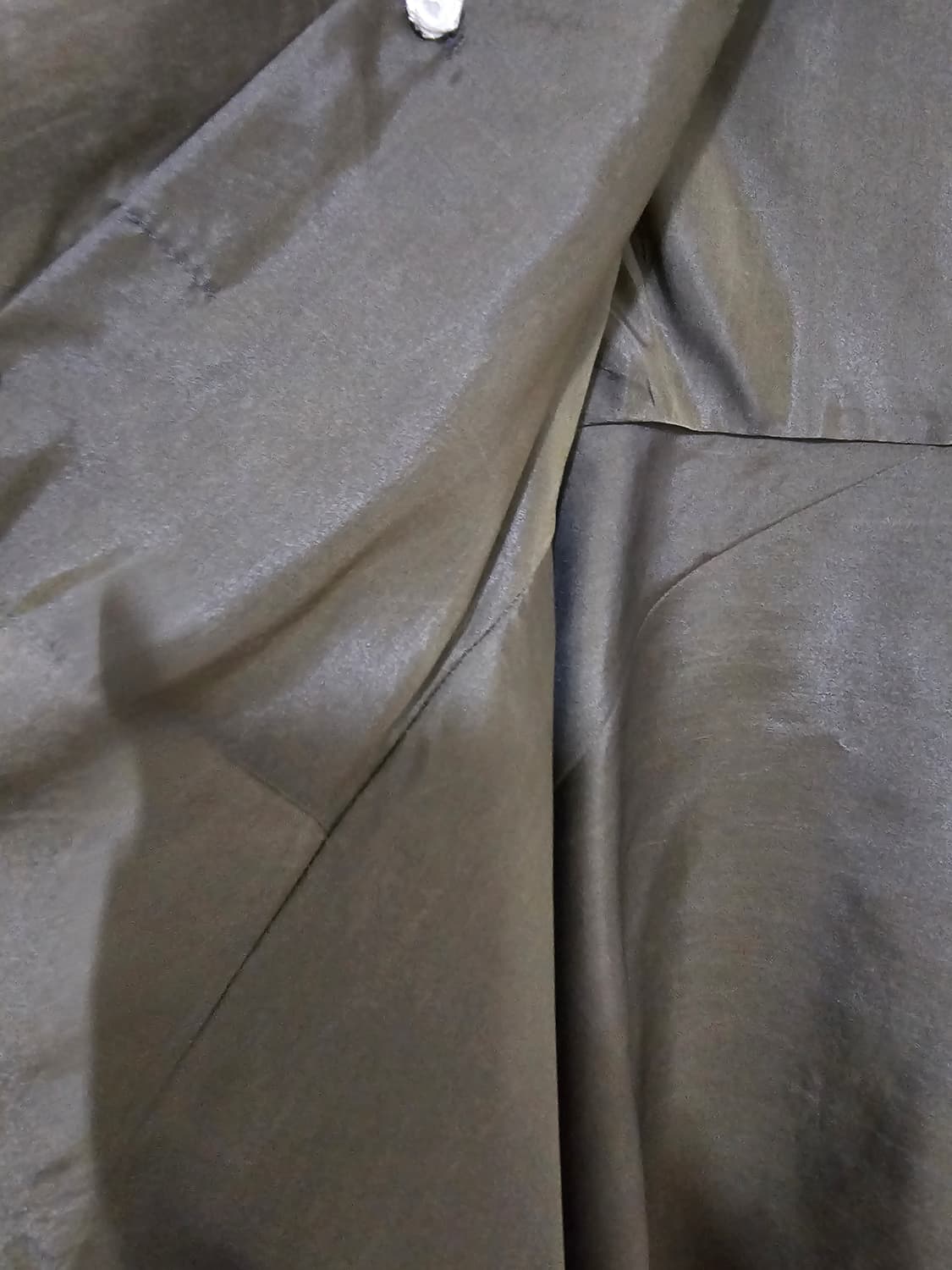 릭오웬스 카키색상 실크40%고가라인 고급광택 쟈켓 (작은55~55) 상품이미지6