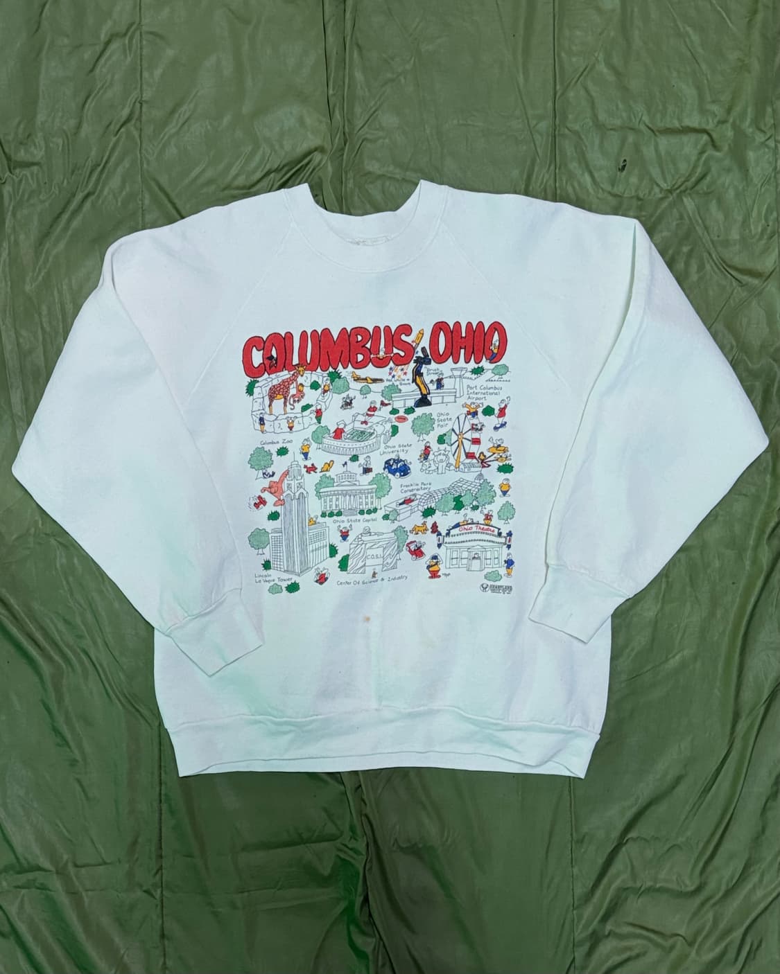 90's 프룻오브더룸 콜럼버스 오하이오 스웻셔츠 L 상품이미지1