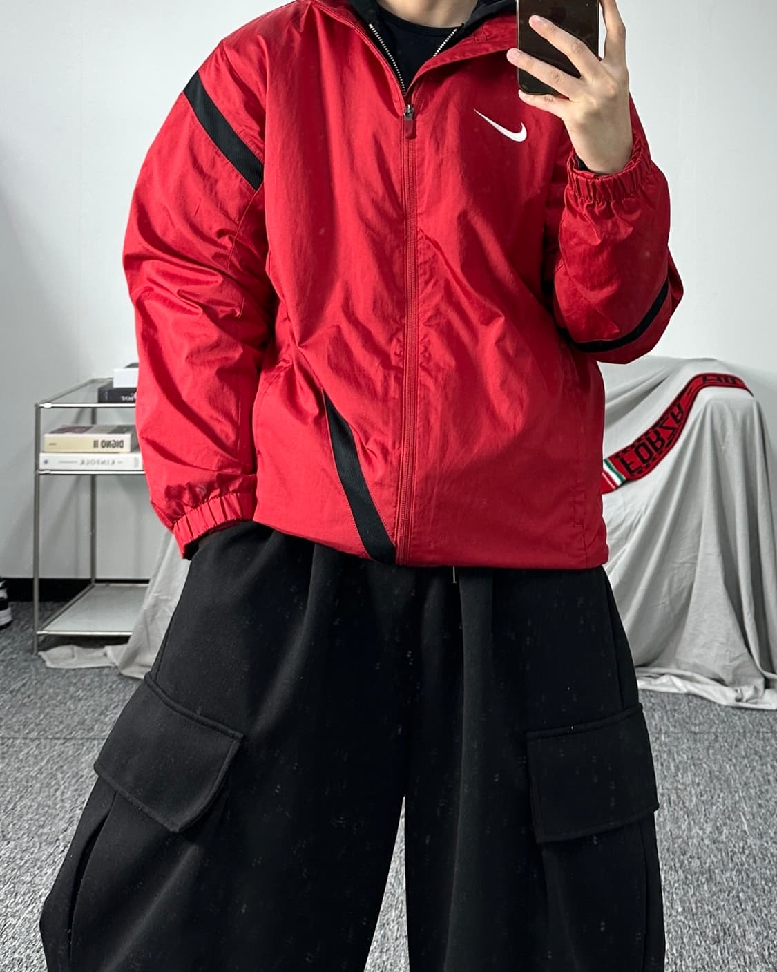 나이키 레드 블랙라인 바람막이 M 상품이미지3