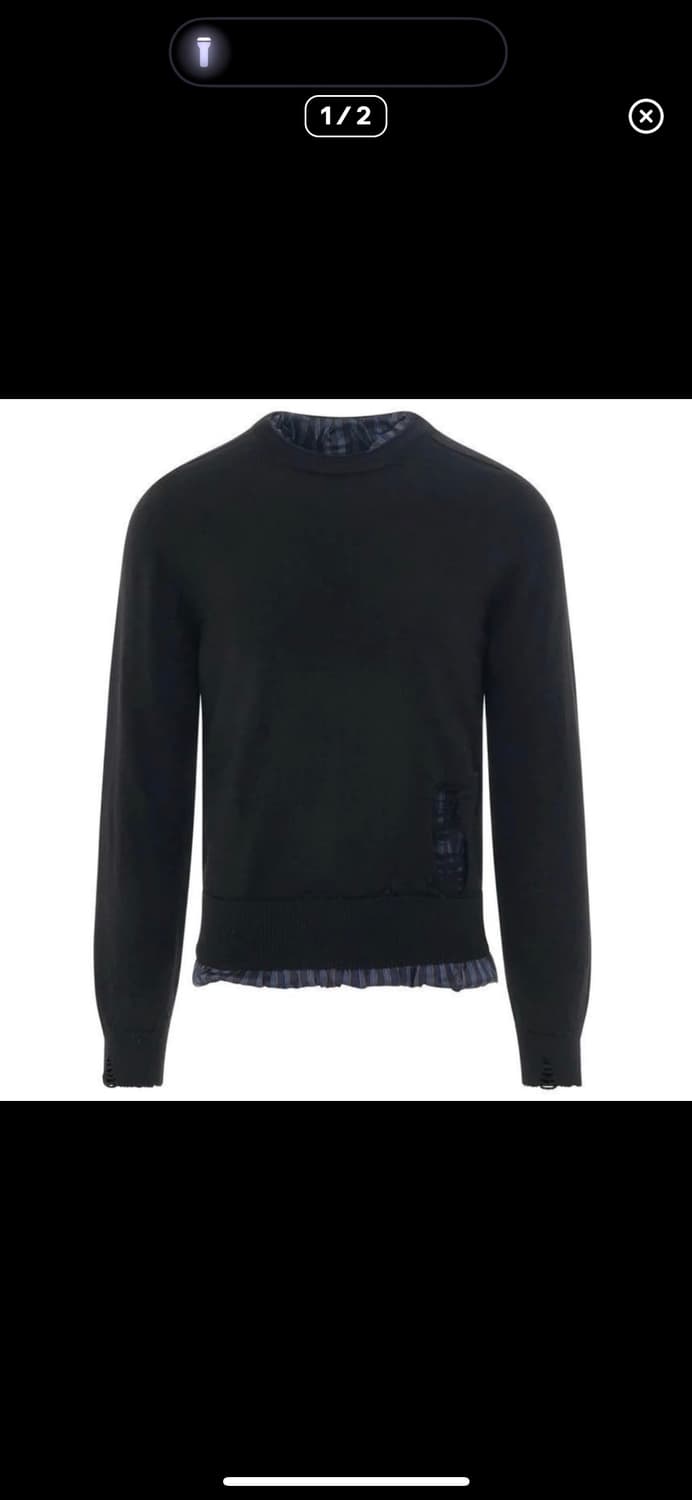 마르지엘라 디스트레스드 레이어드 스트라이프 울니트 L 상품이미지1