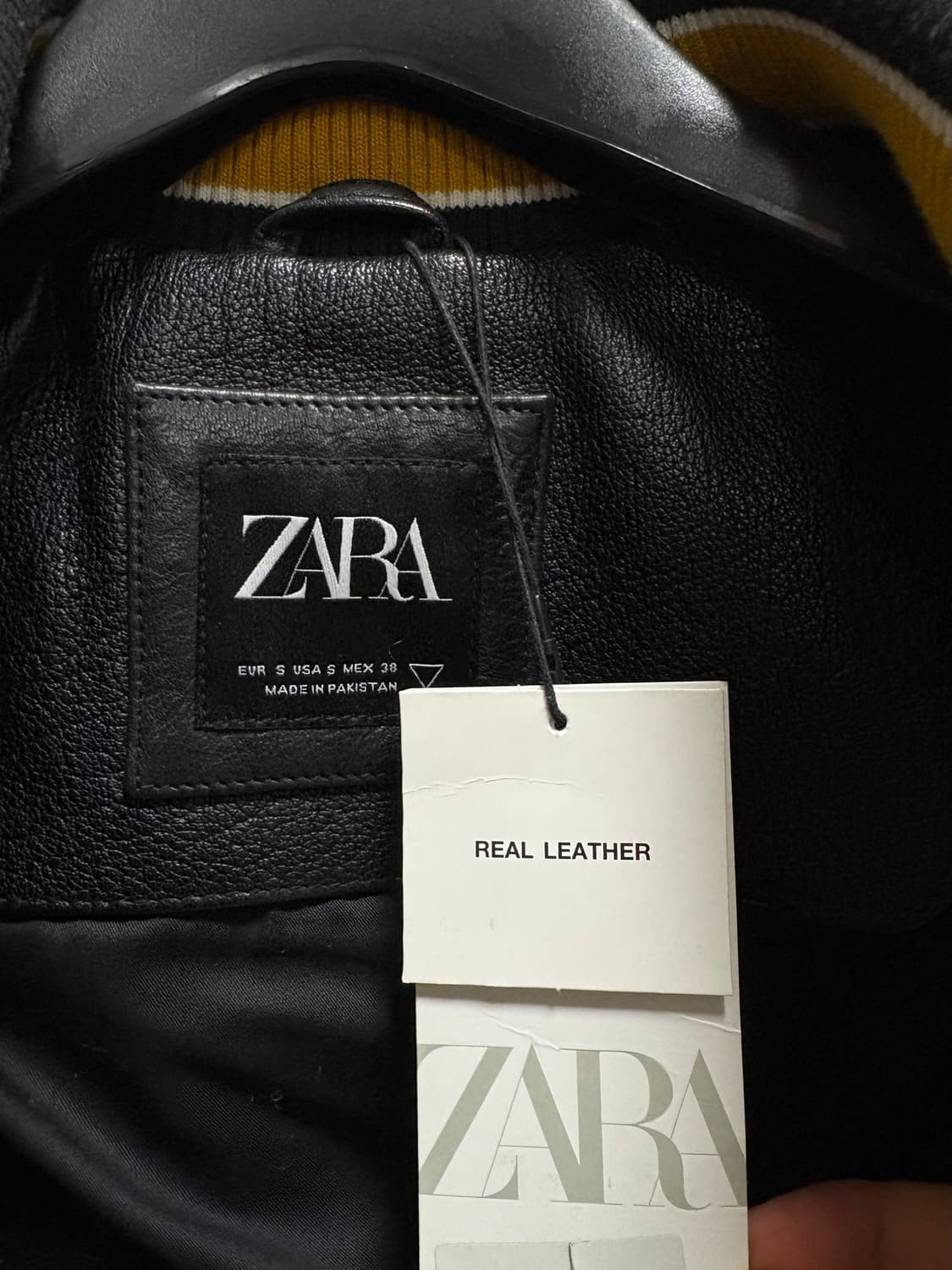 자라 레더 바시티자켓 상품이미지4