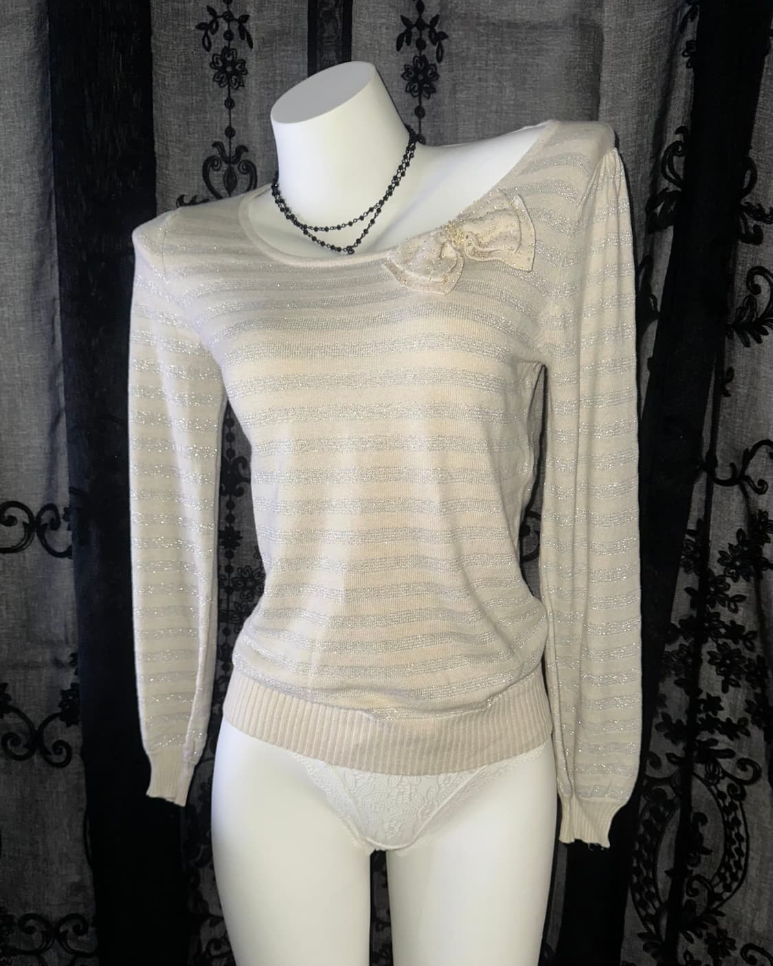 ribbon striped long-sleeve 상품이미지1