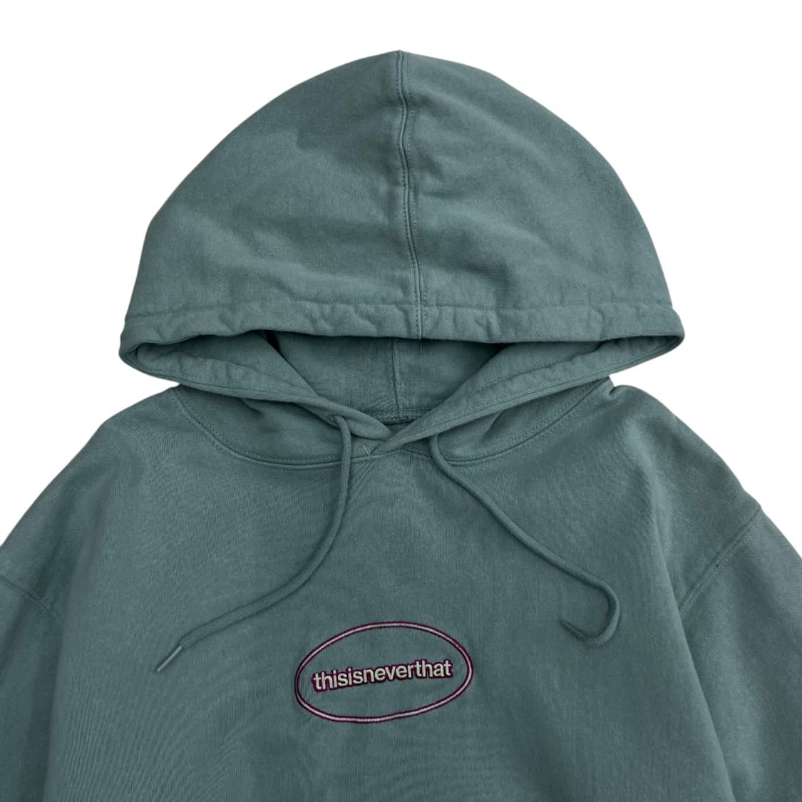 디스이즈네버댓 버건디 자수로고 민트 후드 M 상품이미지4