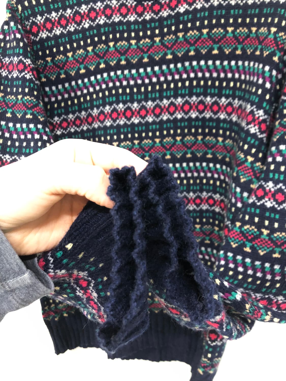 미국 usa) Saddlebred 울혼방 페어아일 에스닉패턴 니트 스웨터 상품이미지5