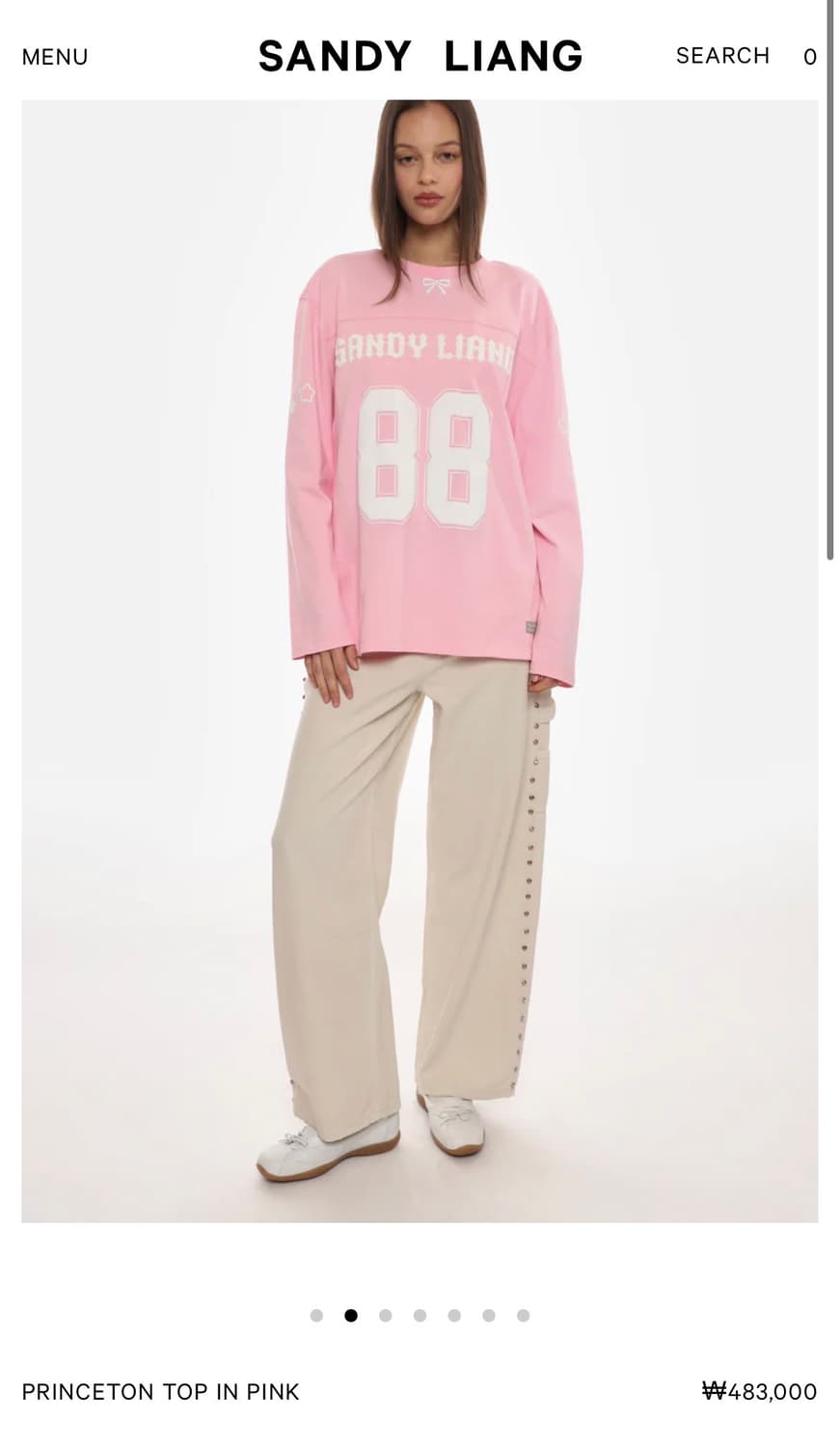 [XS,S,M]샌디리앙 26ss PRINCETON 티셔츠/핑크 상품이미지7