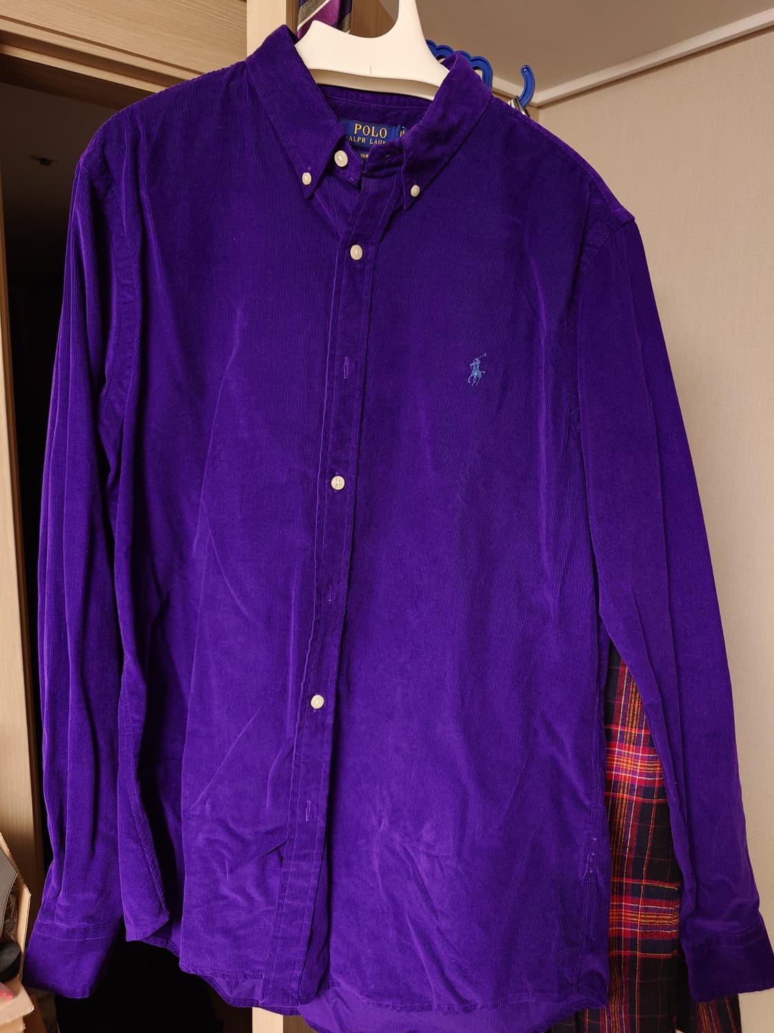 [L/100] 폴로 랄프로렌 슬림핏 코듀로이 셔츠 딥퍼플 상품이미지2