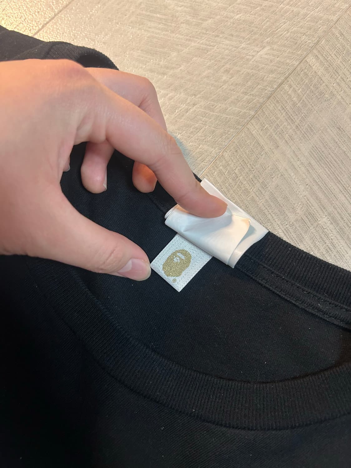 베이프 해적실루엣 베이비마일로 블랙 반팔티 상품이미지6