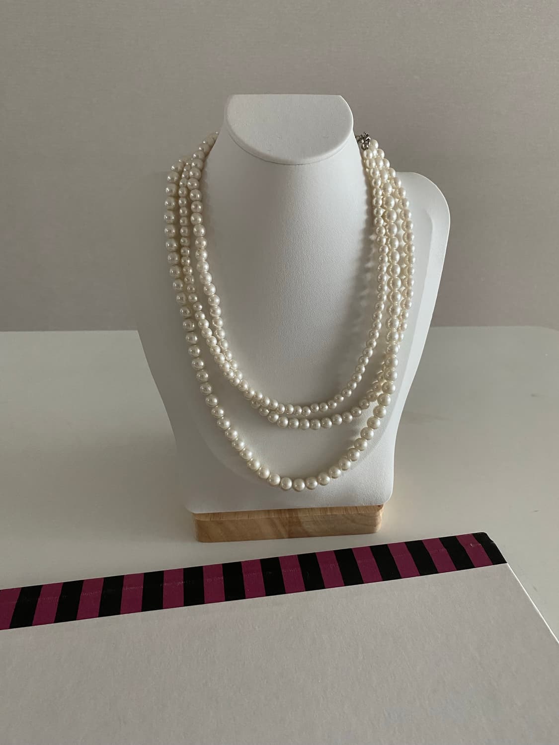 모조진주 3줄 목걸이 빈티지 상품이미지3