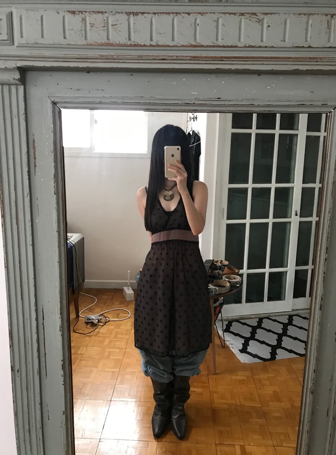 vintage see-through dot one-piece 상품이미지5